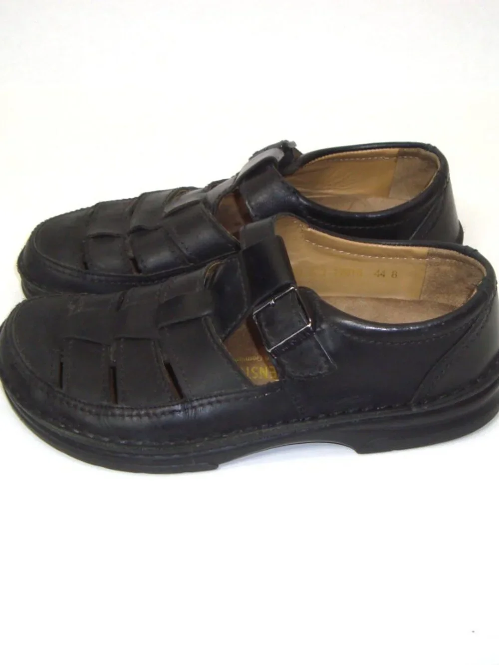 Vintage Birkenstock Footprints Madeira Black Leather Fisherman Sandals Y2K